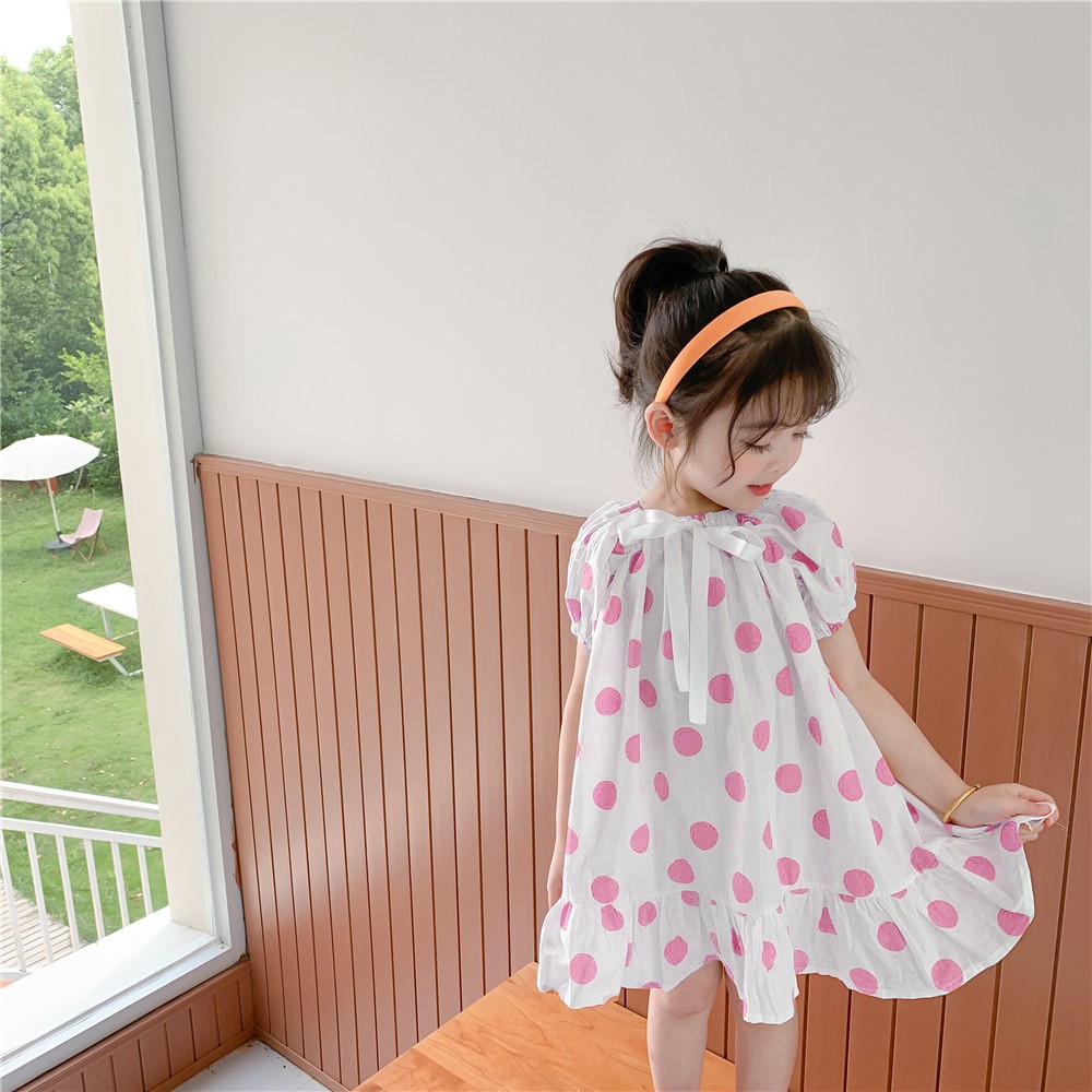 Đầm Công Chúa Chấm Bi Đáng Yêu Hợp Thời Trang Cho Bé Gái