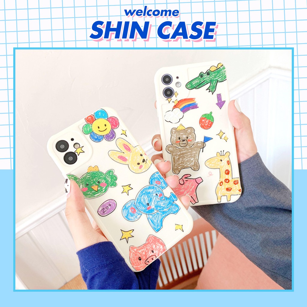 Ốp lưng iphone Vườn thú IMD dày dặn viền nổi 5/5s/6/6plus/6s/6splus/7/7plus/8/8plus/x/xr/xs/11/12/pro/max/plus/promax | BigBuy360 - bigbuy360.vn