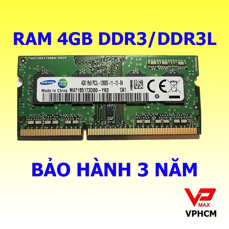 Xả Kho giá sốc Ram Laptop 8GB 4GB DDR3 DDR3L Samsung Sk Hynix (PC3, PC3L) Bus 1600 mhz bh 3 năm