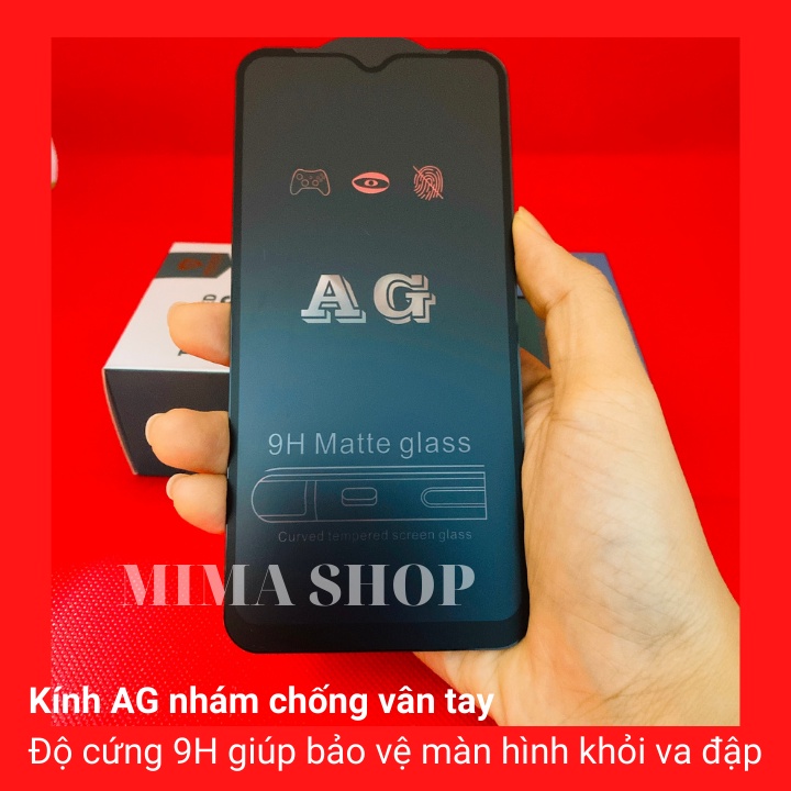 Kính Cường Lực Chống Vân Tay Nhám Xiaomi Redmi 12c 10c 10a 10 9 9A 9C 9T Full màn chống xước tặng bộ dán