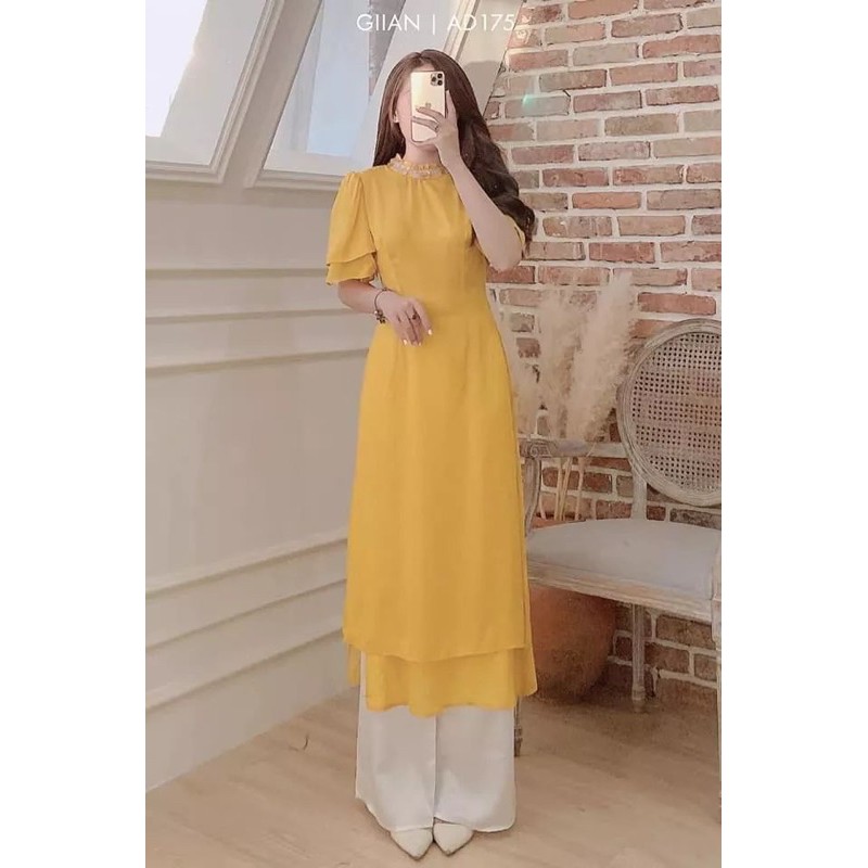 áo dài 4 ta kiểu hoa cổ