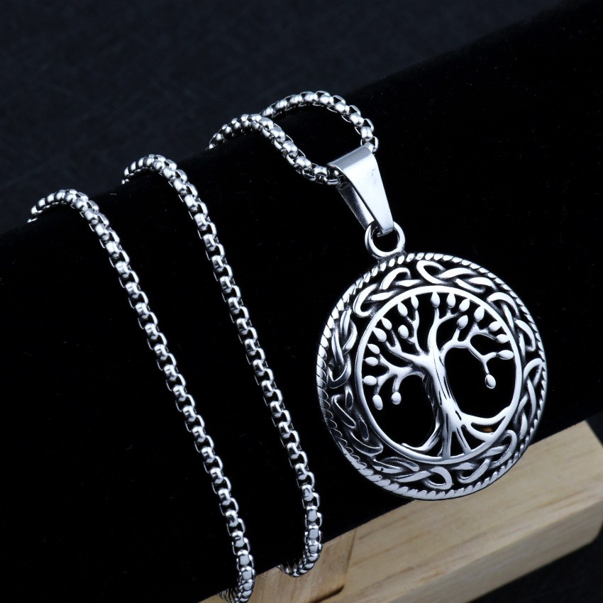 Dây Chuyền Titan Nam Tree Of Life, Mặt Dây Chuyền Nam Tree Amulet Cực Đẹp