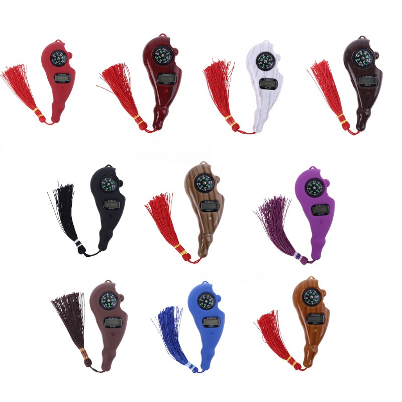 Máy đếm số lần tụng kinh bấm tay trang trí tua rua có la bàn và nút reset dùng khi thiền định giúp giảm căng thẳng