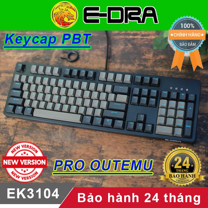 Bàn phím cơ Edra EK3104 Pro Outemu keycaps PBT Dye Dub Sky Dolch - Bộ phím cơ E-Dra EK3104 Pro Outemu Fuhlen