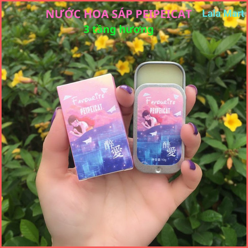 Nước hoa sáp Peipeicat 3 tầng hương, nước hoa khô dạng sáp cho nam và nữ mini bỏ túi tiện lợi - Lala Mart