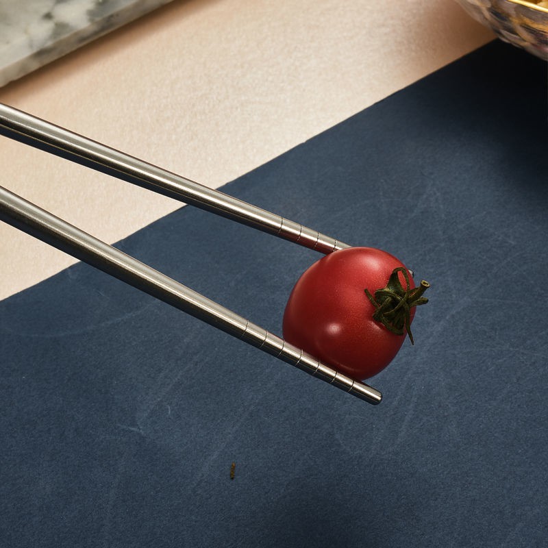 23cm Set 4 đôi đũa inox màu sắc xinh xắn