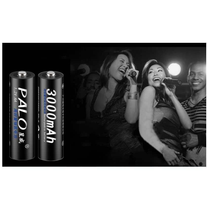 Bộ 4 pin sạc PALO AA 3000mah dùng cho mic karaoke ,máy đo huyết áp,đồ chơi ...(chính hãng, cao cấp)