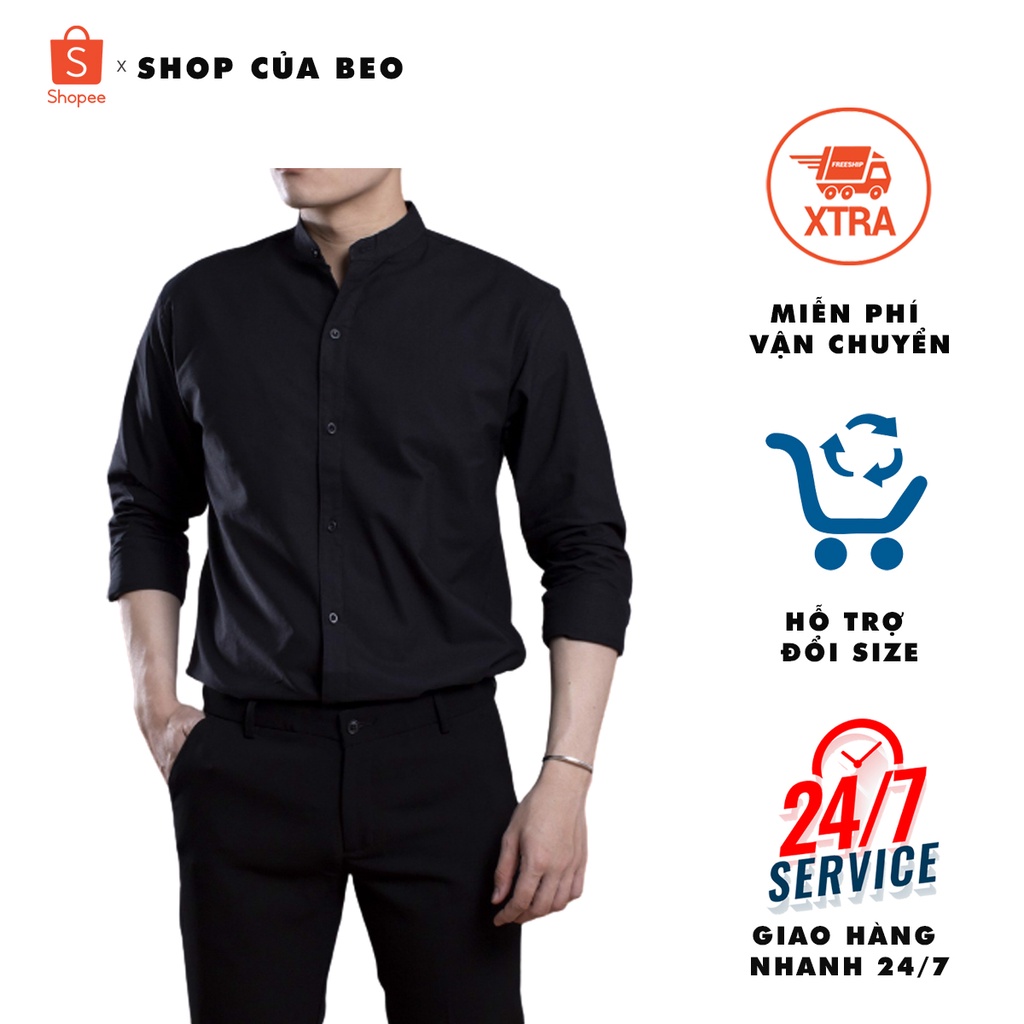 Áo sơ mi nam ZARA [BAO ĐỔI TRẢ] [FREESHIP] Cổ Trụ phong cách công sở