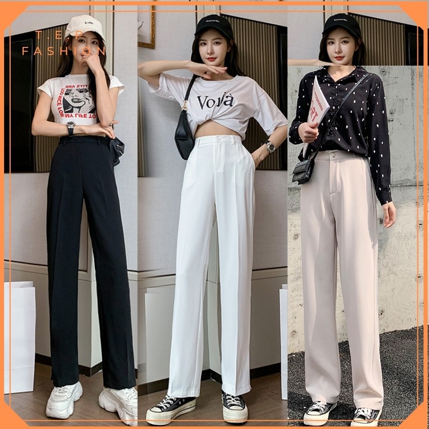 Quần Ống Rộng Nữ Lưng Cao Cạp Chun Dài Quần 92cm TEP VENUS QRT922