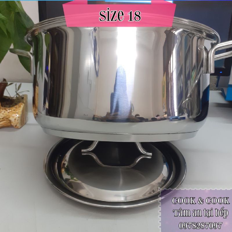 [CHÍNH HÃNG] Nồi inox 2 lít size 18 cm Vietcook đáy từ