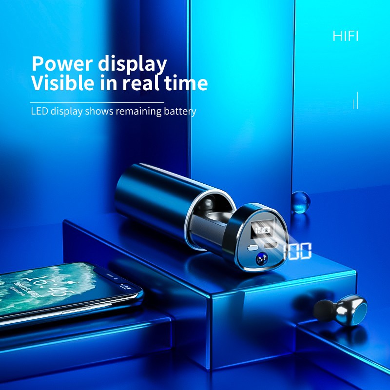 Tai Nghe Nhét Tai N21 Bluetooth 5.2 Chống Nước Màn Hình LED Cảm Ứng Kèm Đèn Pin