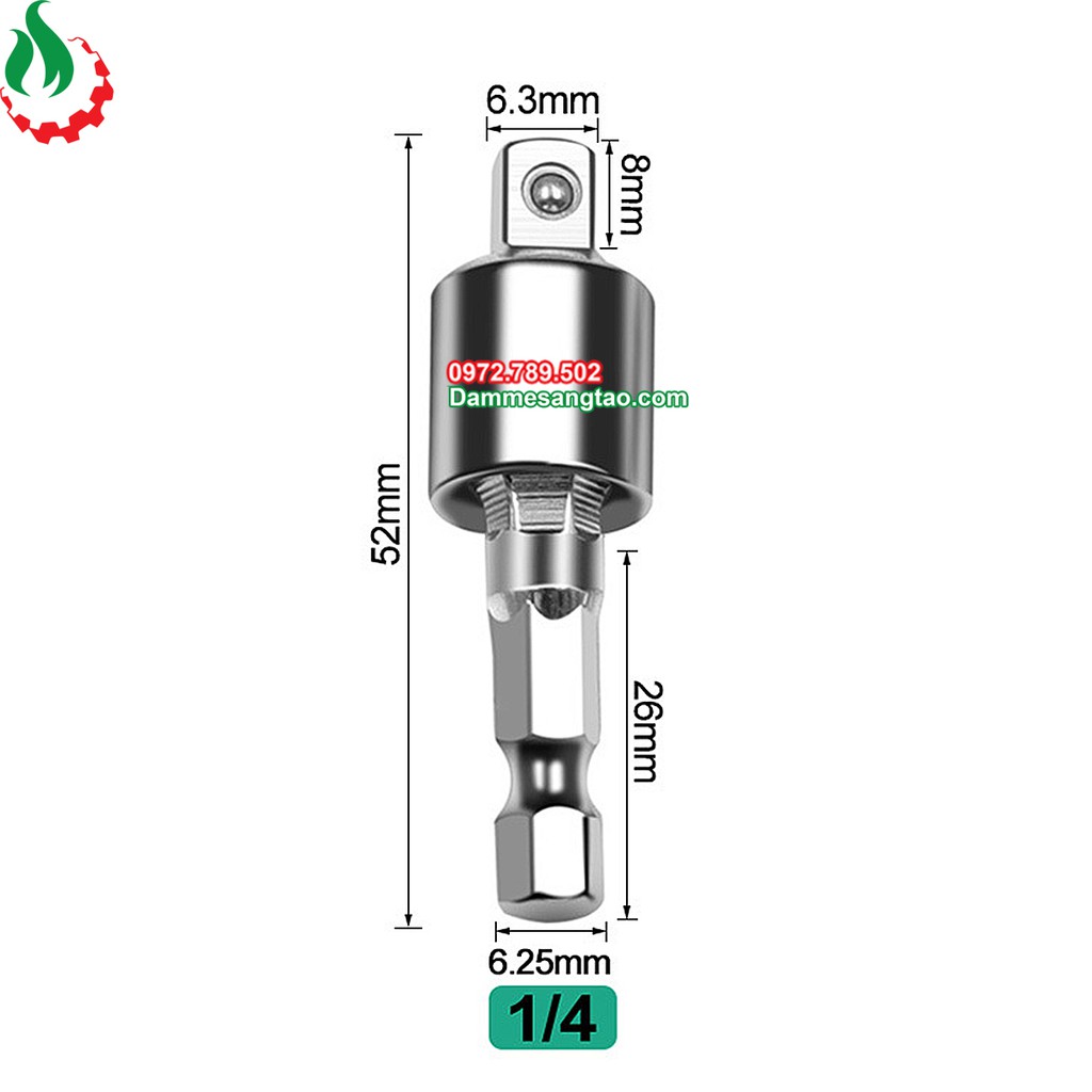 DMST Khớp xoay đa năng lắc léo đầu bulong chuôi lục giác