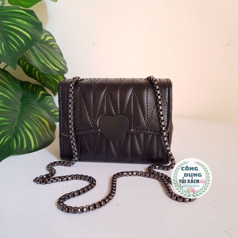 Túi mini phối khóa tim xích tròn nặng size 15cm( không vừa đt dài)