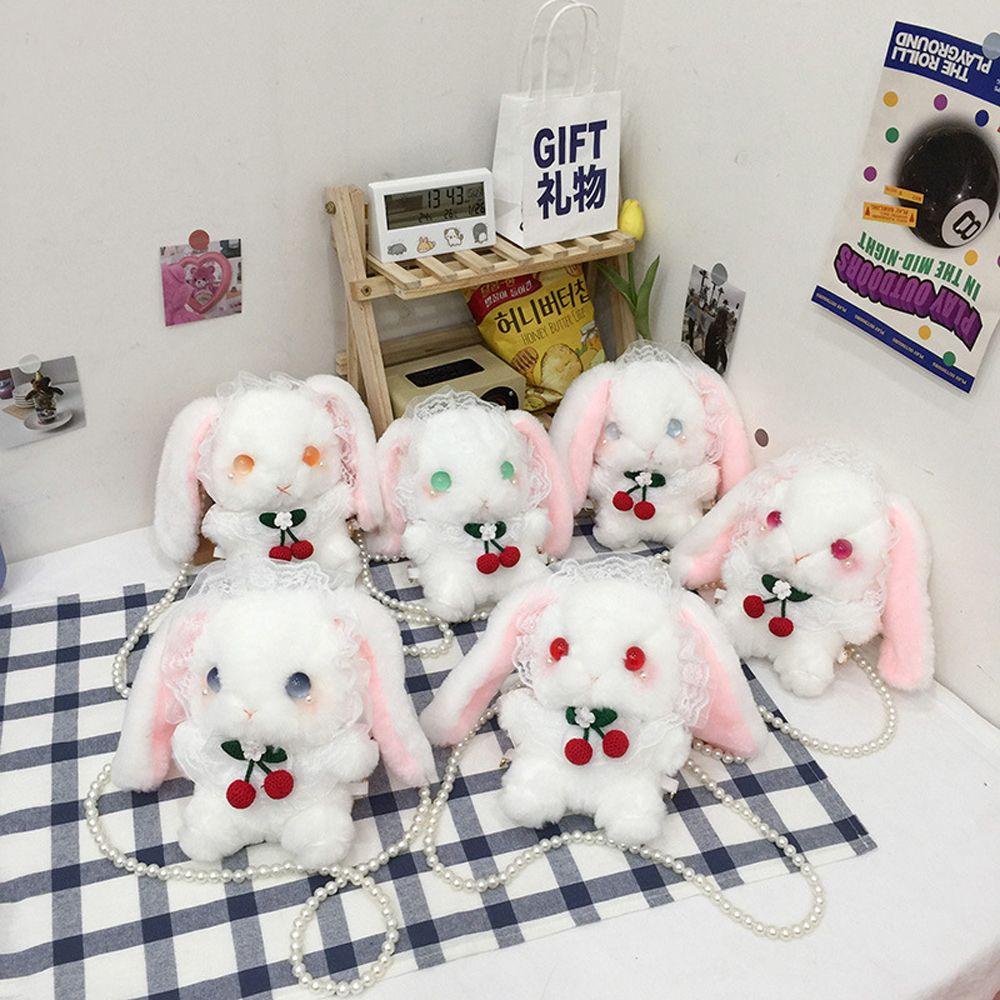 Túi đeo chéo MMULCK thiết kế chú thỏ hoạt hình nhồi bông phong cách lolita Nhật Bản làm quà tặng