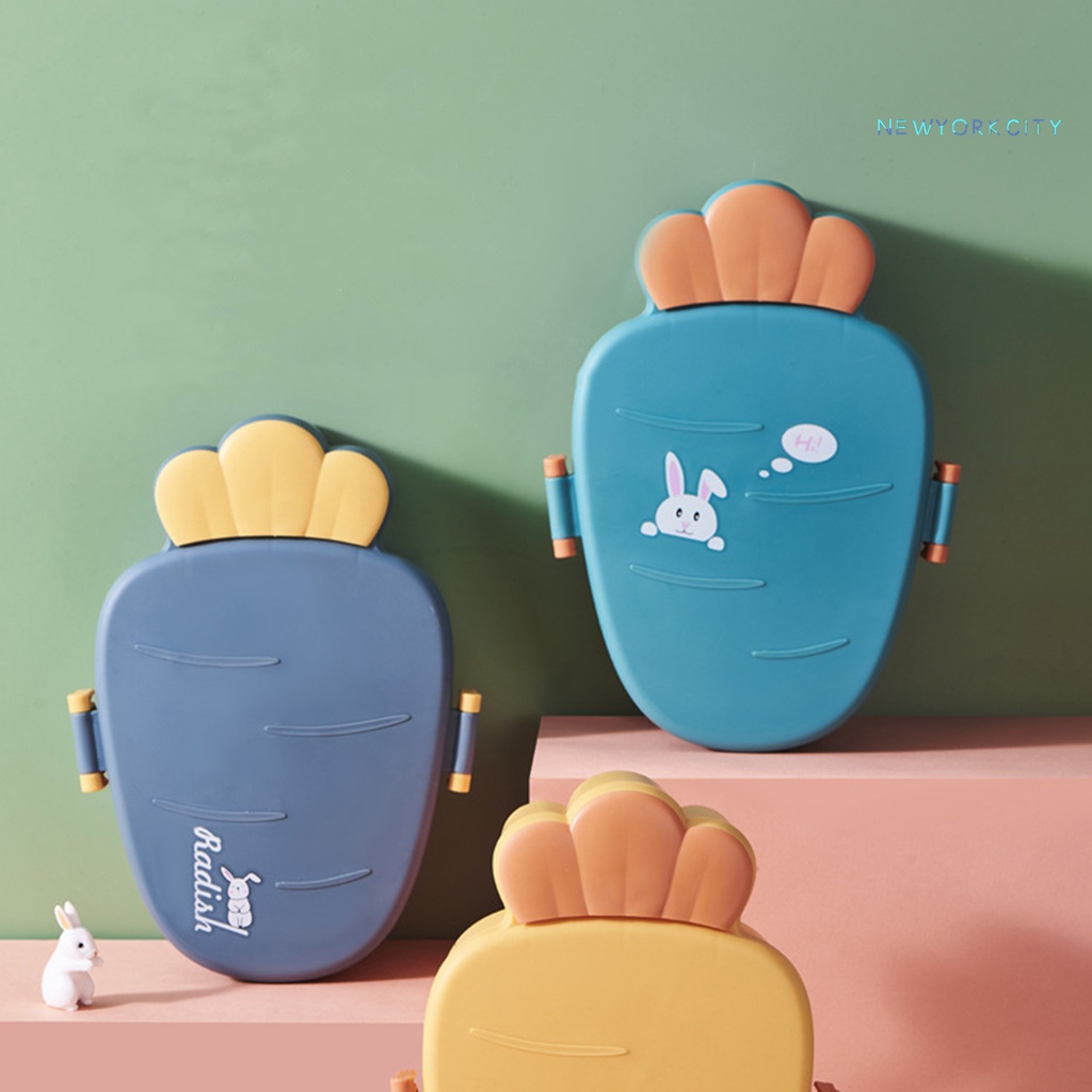 1 Bộ Hộp Cơm Trưa Hình Củ Cà Rốt Hoạt Hình Dành Cho Trẻ Em