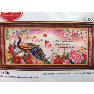 Tranh Thêu 3D CHA MẸ >53511  >CHƯA THÊU