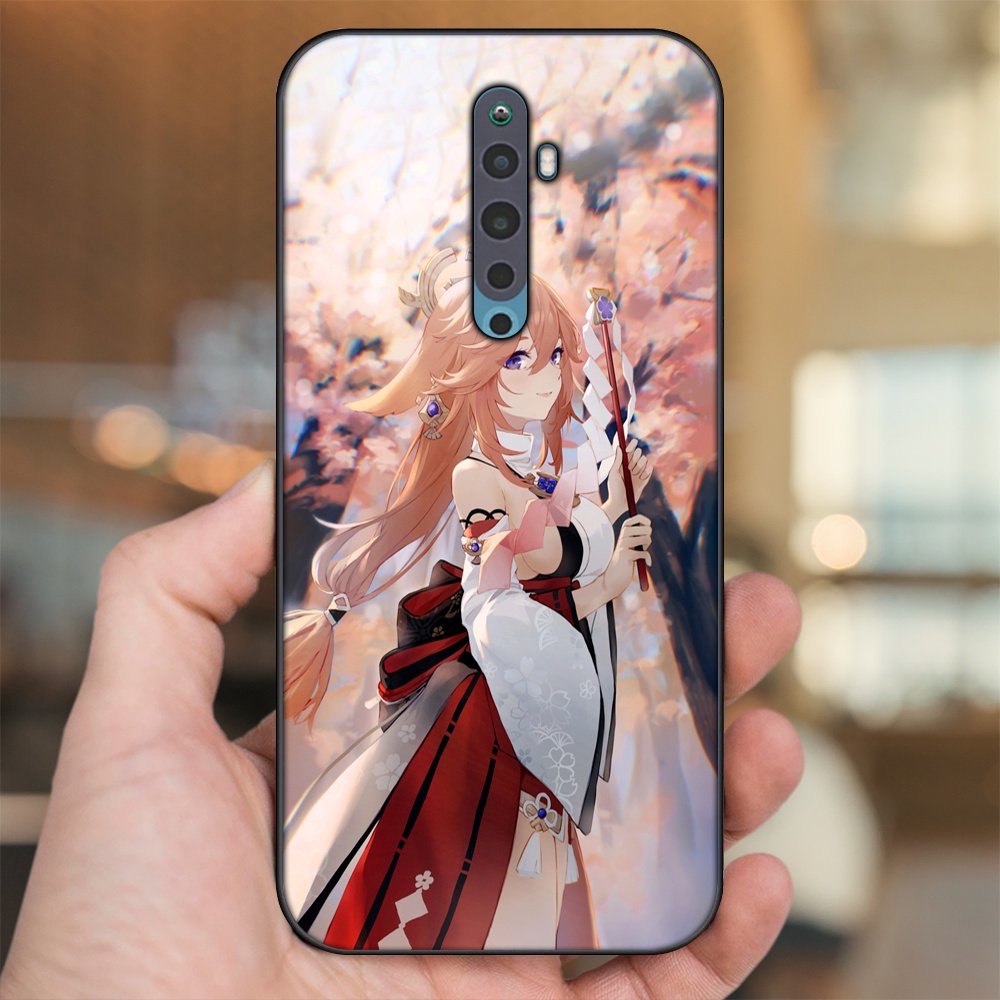 Ốp lưng Oppo Reno 2F viền đen in hình Yae Miko Genshin Impact