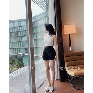 Quần Short Vải Cạp Cao