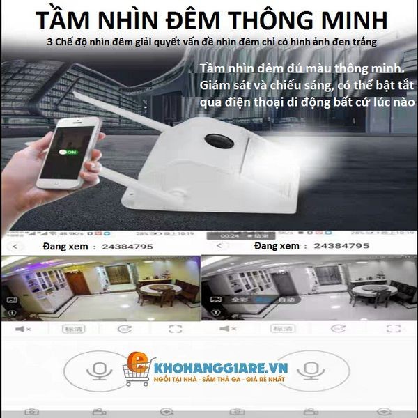 Camera wifi thông minh 48 đèn led A11