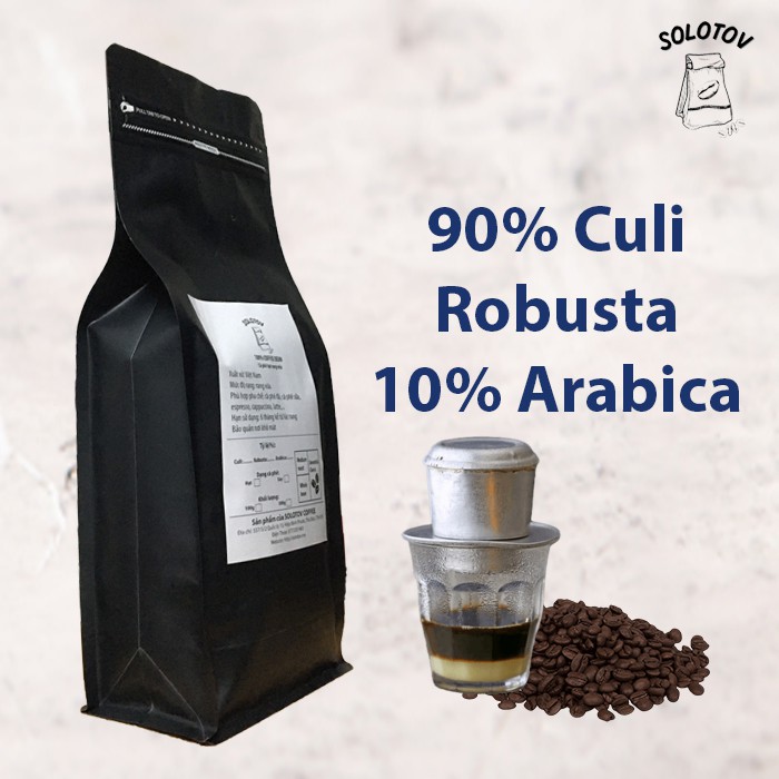 Cà phê Culi Robusta Arabica rang mộc - SoloTov Coffee (Thành phần 90% Culi Robusta và 10% Arabica)