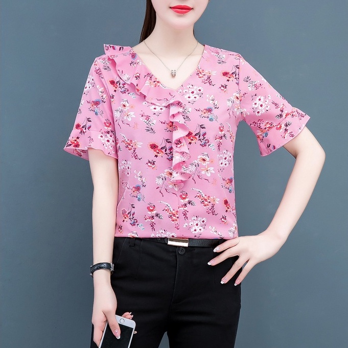 Mua Áo Sơ Mi Nữ Tay Lửng Ống Loe Họa Tiết Hoa Thời Trang giá rẻ nhất ...