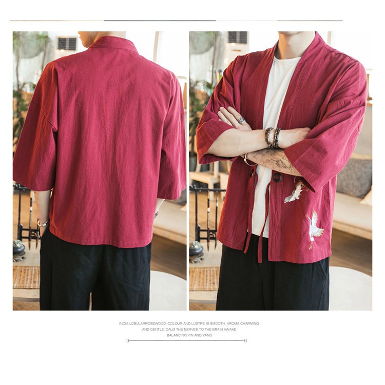 05 mẫu áo khoác Kimono nam 17014 kiểu Nhật thời trang của Qing Card/卿卡 | BigBuy360 - bigbuy360.vn