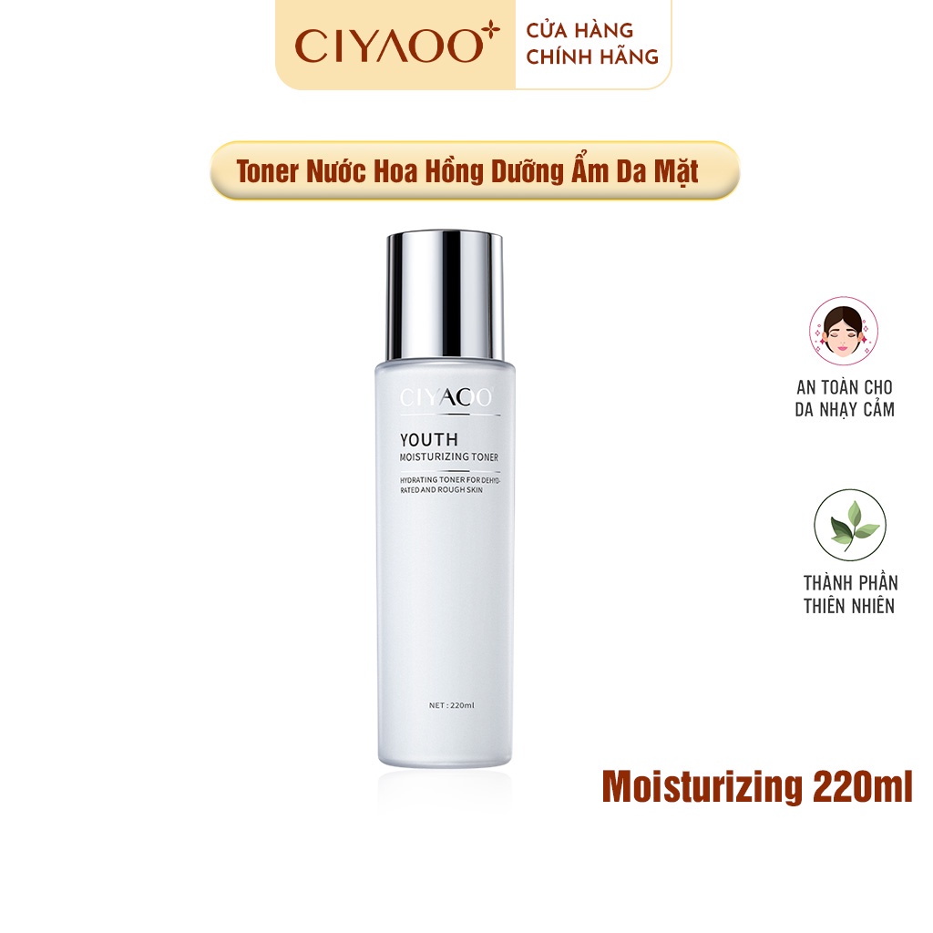 Nước Hoa Hồng Làm Trắng &amp; Dưỡng Ẩm Da CIYAOO Moisturizing Toner Không Chứa Cồn (220ml)