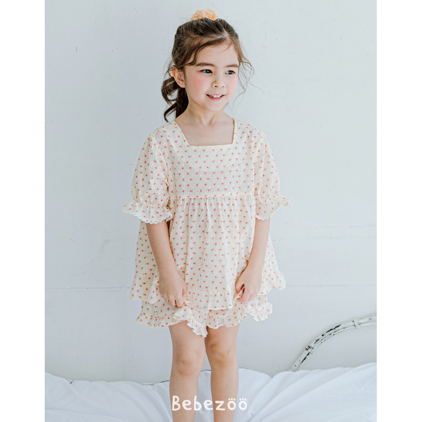 Bộ đồ bé gái Bebezoo cộc tay cao cấp _ Heart Bi