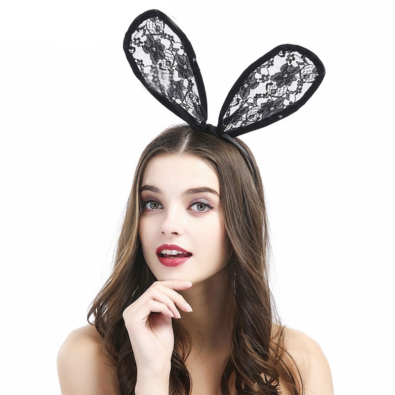 Băng Đô Tai Thỏ Phối Ren Gợi Cảm Dành Cho Nữ