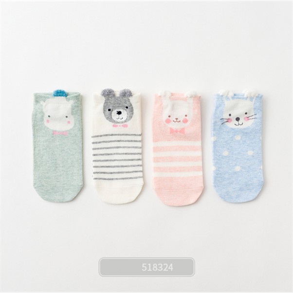 Set 4 đôi vớ ngắn/ tất ngắn hình thú Mua Tất nhãn Caramella (muatatshop)