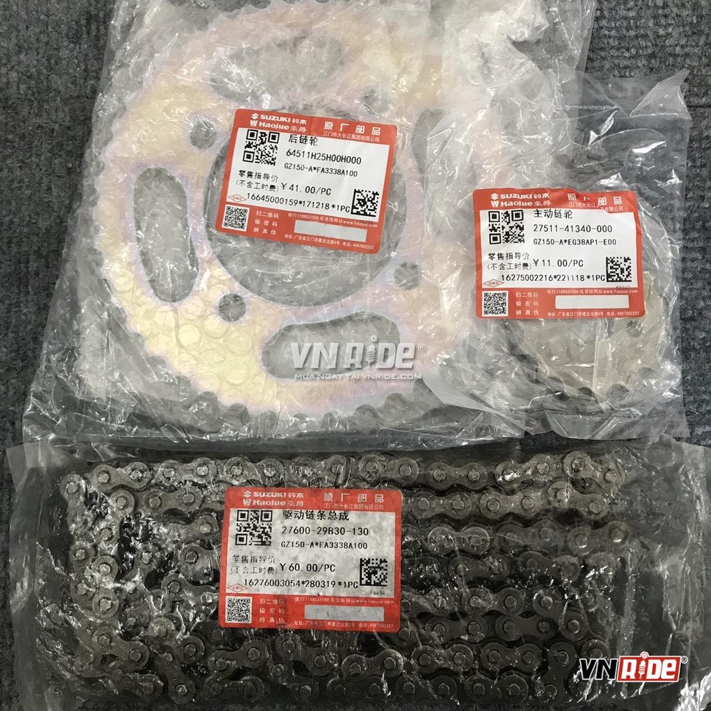 Bộ nhông xích (nhông sên dĩa) SUZUKI GZ150-A