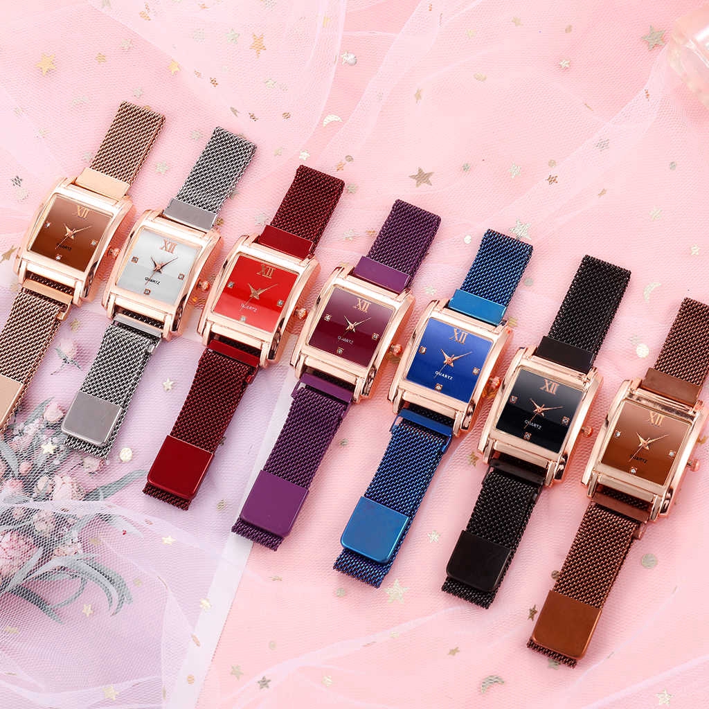 Đồng Hồ Đeo Tay Nữ Mặt Vuông Có Khóa Nam Châm | BigBuy360 - bigbuy360.vn