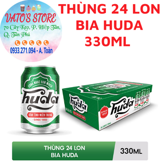 Thùng 24 lon bia huda 330ml / lốc 6 lon bia huda 330ml