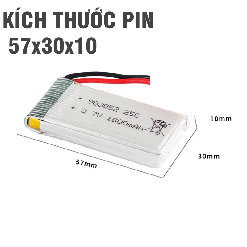 Pin sạc 3.7v 1800mah cổng nối SM dùng cho flycam