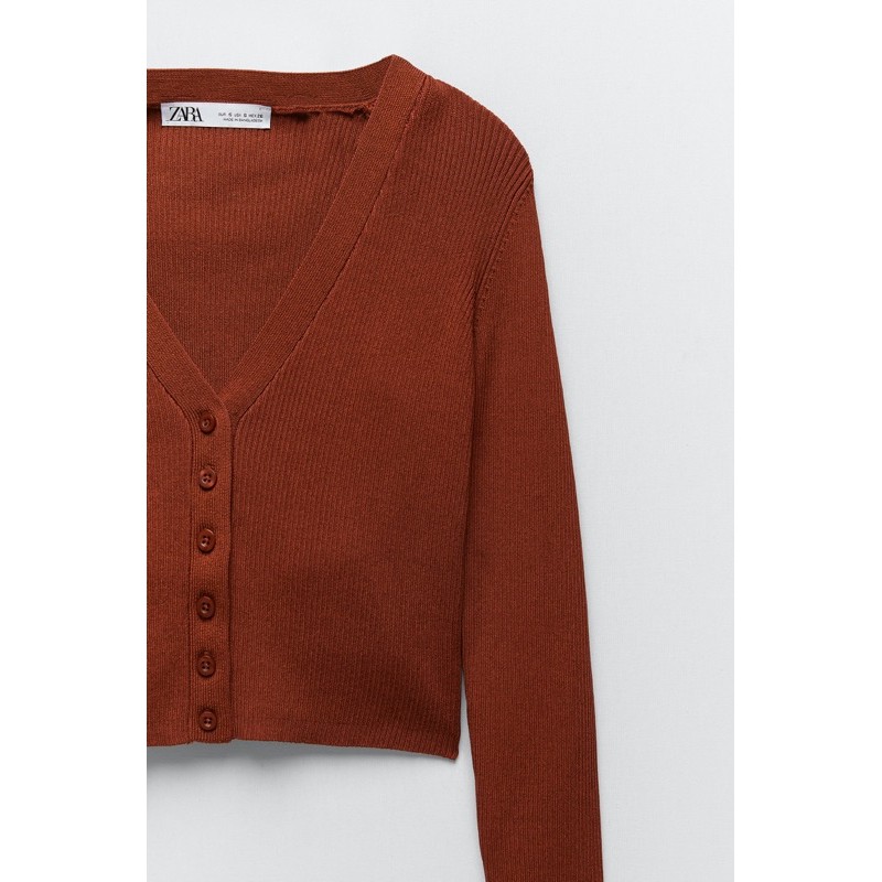 Zara Đức - Cardigan Zara sale auth new tag cao cấp chính hãng có nút ôm dáng mà nâu đỏ, be dày dệt kim