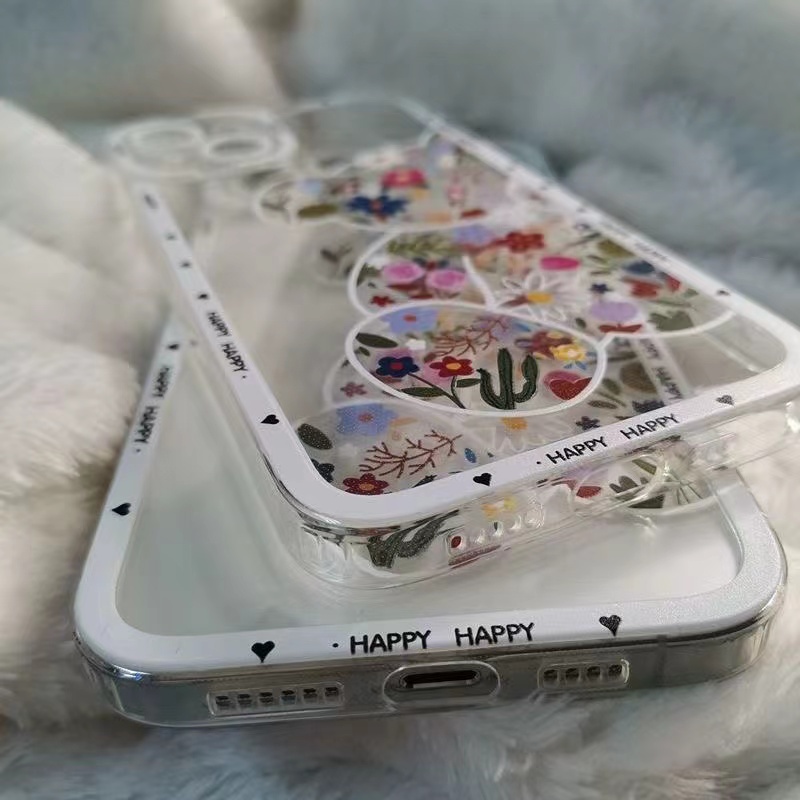 Ốp Điện Thoại Mềm Trong Suốt Họa Tiết Hoa Thời Trang Cho iPhone 14 13 11 12 13 Pro Xs Max Xr 7 8 Plus SE 2020
