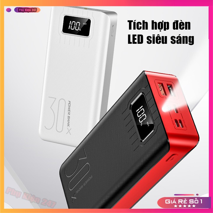 Pin Sạc Dự Phòng💥BH 1 Năm💥Sạc Dự Phòng 30000mah Tích Hợp Công Nghệ Sạc Nhanh Với Dung Lượng Cực Khủng