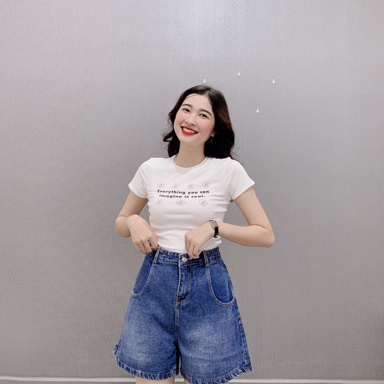 Quần short nữ, quần Jean Ống Rộng Lưng Cao Ulzzang Unisex mặc lên cực tôn dáng | BigBuy360 - bigbuy360.vn