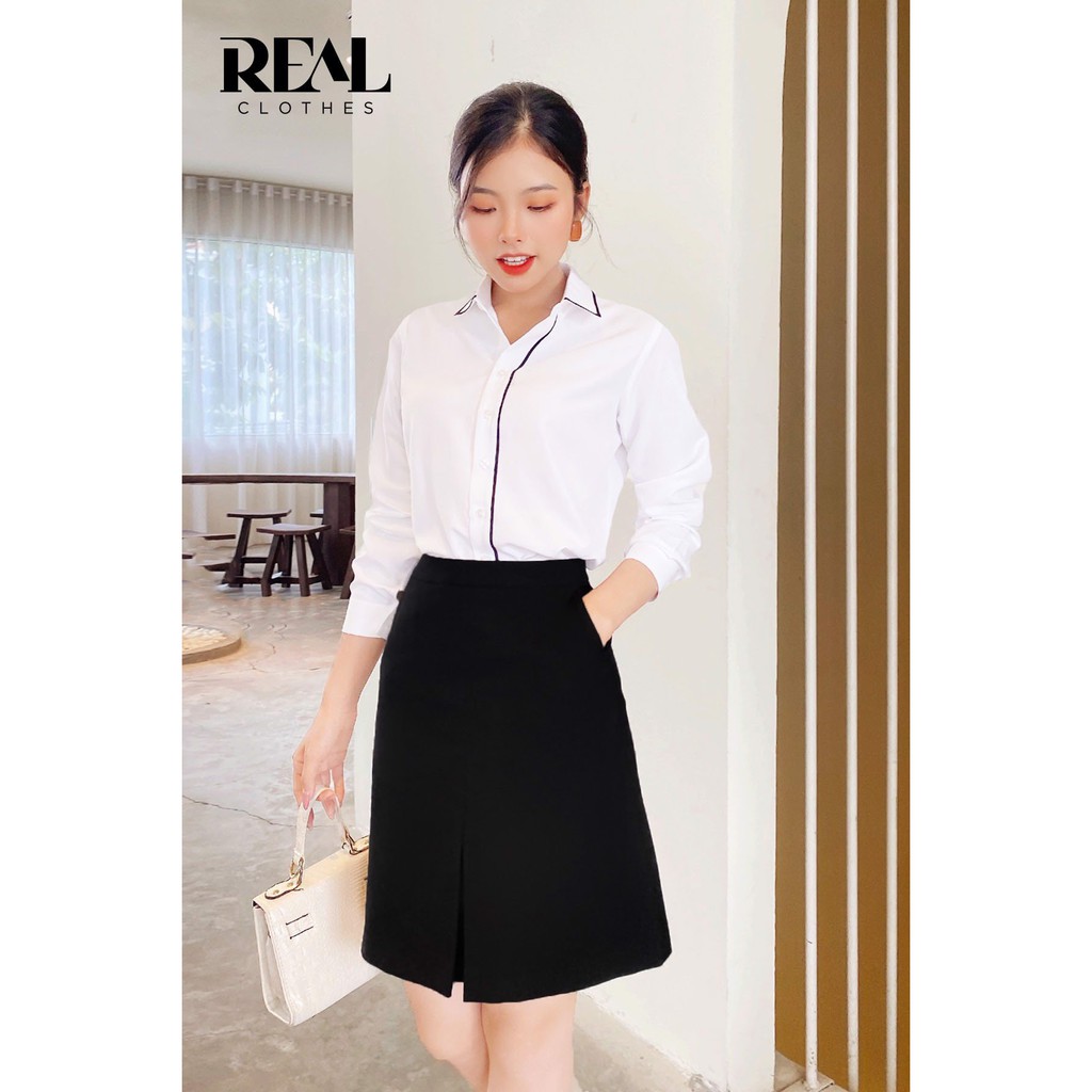 Sơ mi trắng viền đen_REAL