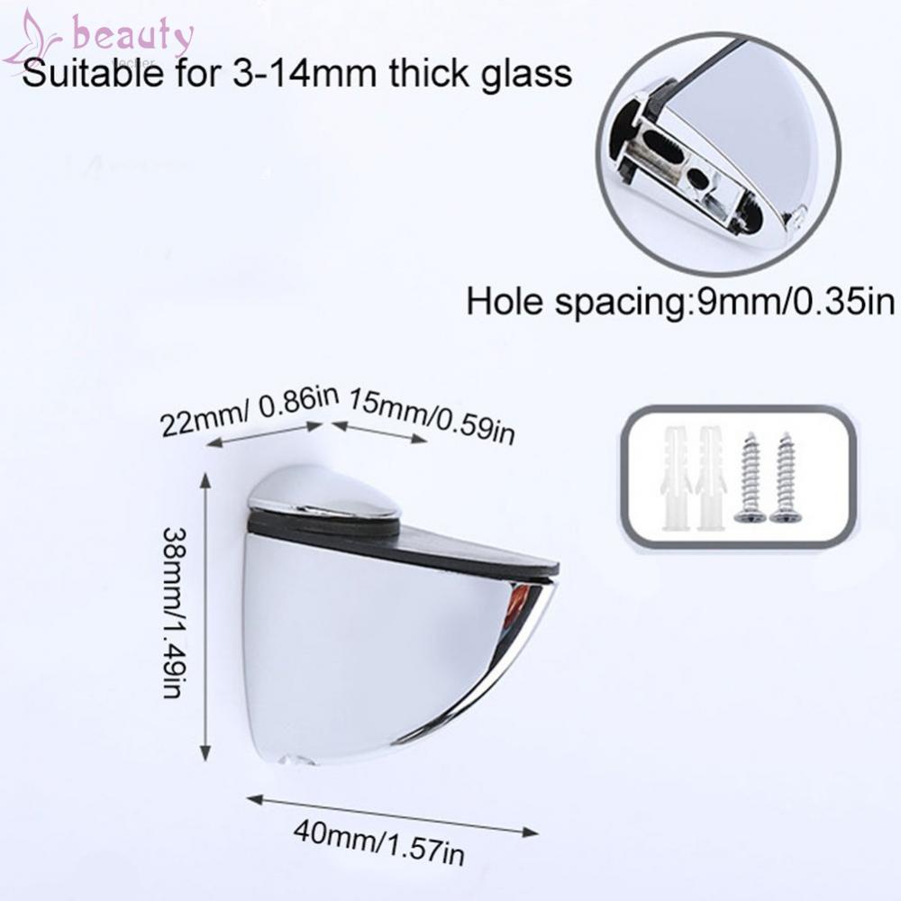 Bộ 4 Kẹp Kính Thay Thế Không Cần Kẹp Bằng Chrome Đánh Bóng