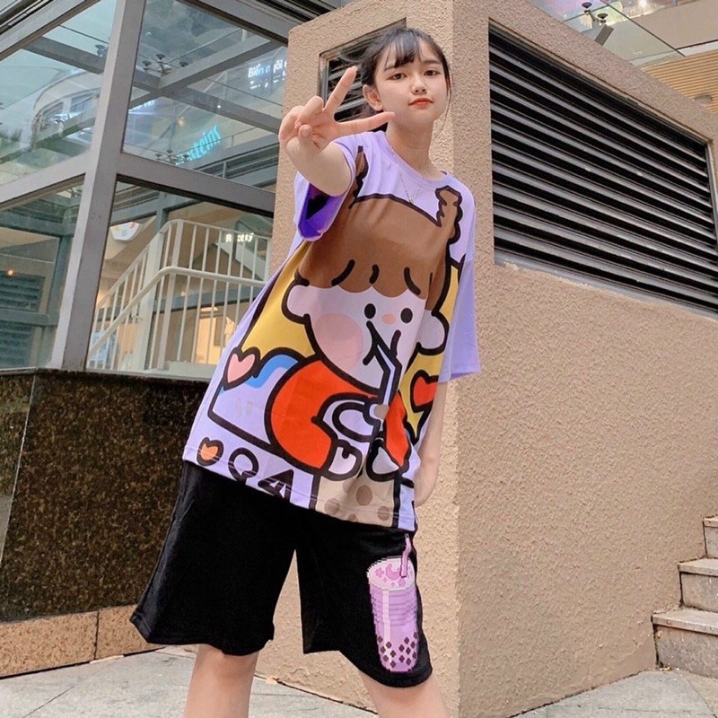 SET BỘ HOẠT HÌNH MÀU TÍM CUTE