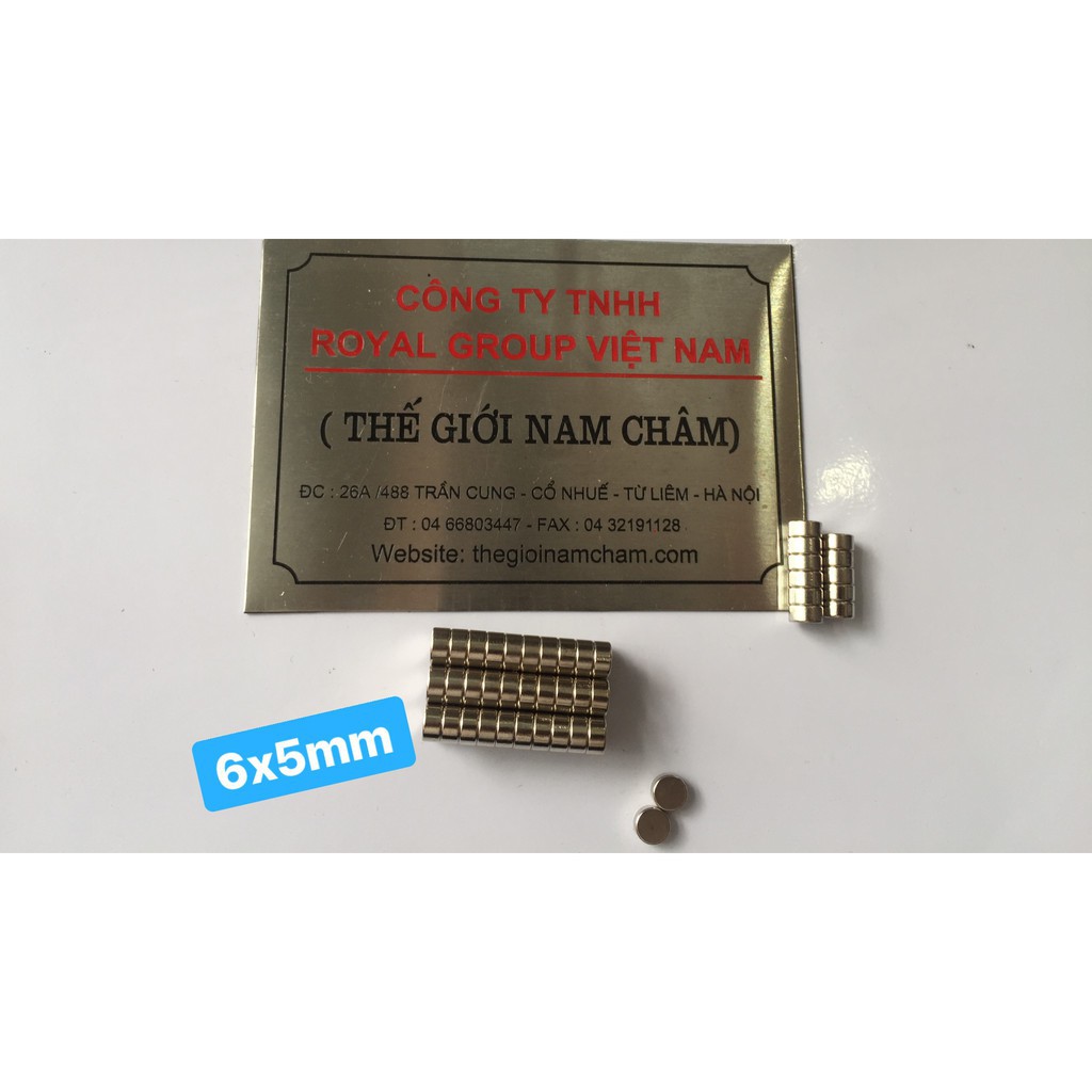Nam châm viên đất hiếm 6x5mm