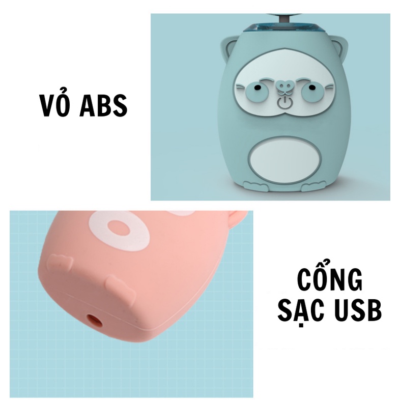 Bàn chải điện đánh răng cho bé HEALTHY BABY - Bàn chải chữ U silicon cao cấp siêu mềm phù hợp cho bé từ 2 tuổi