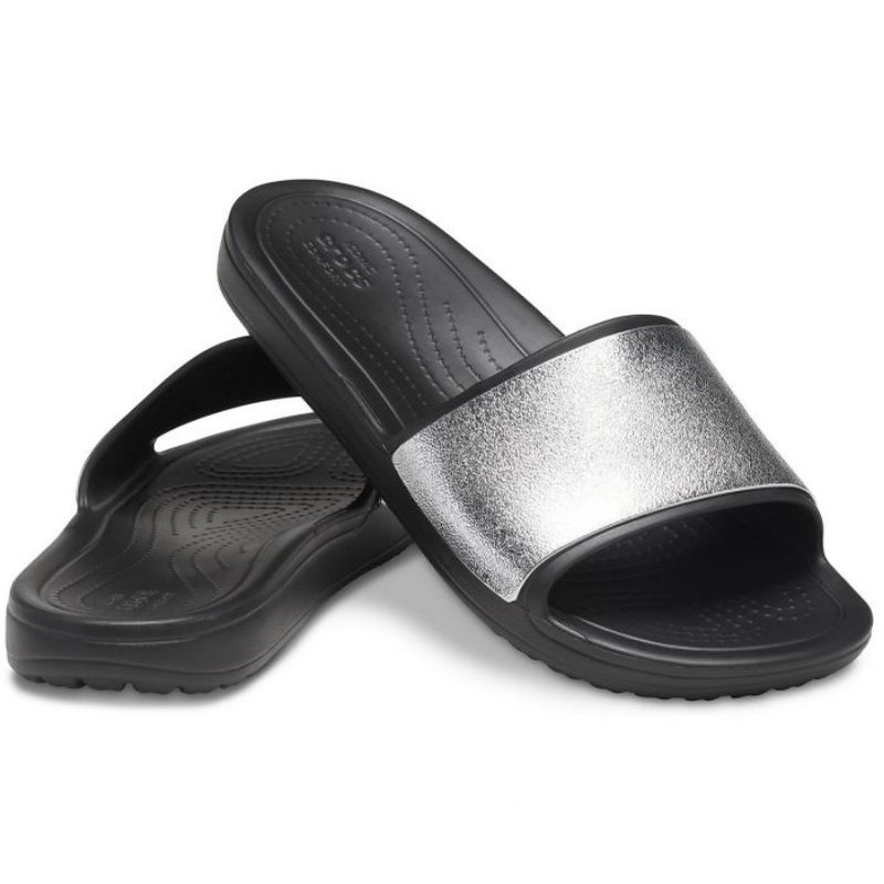 Dép quai ngang Sloane Embellished quai bạc mới - Hàng xách tay Mỹ.