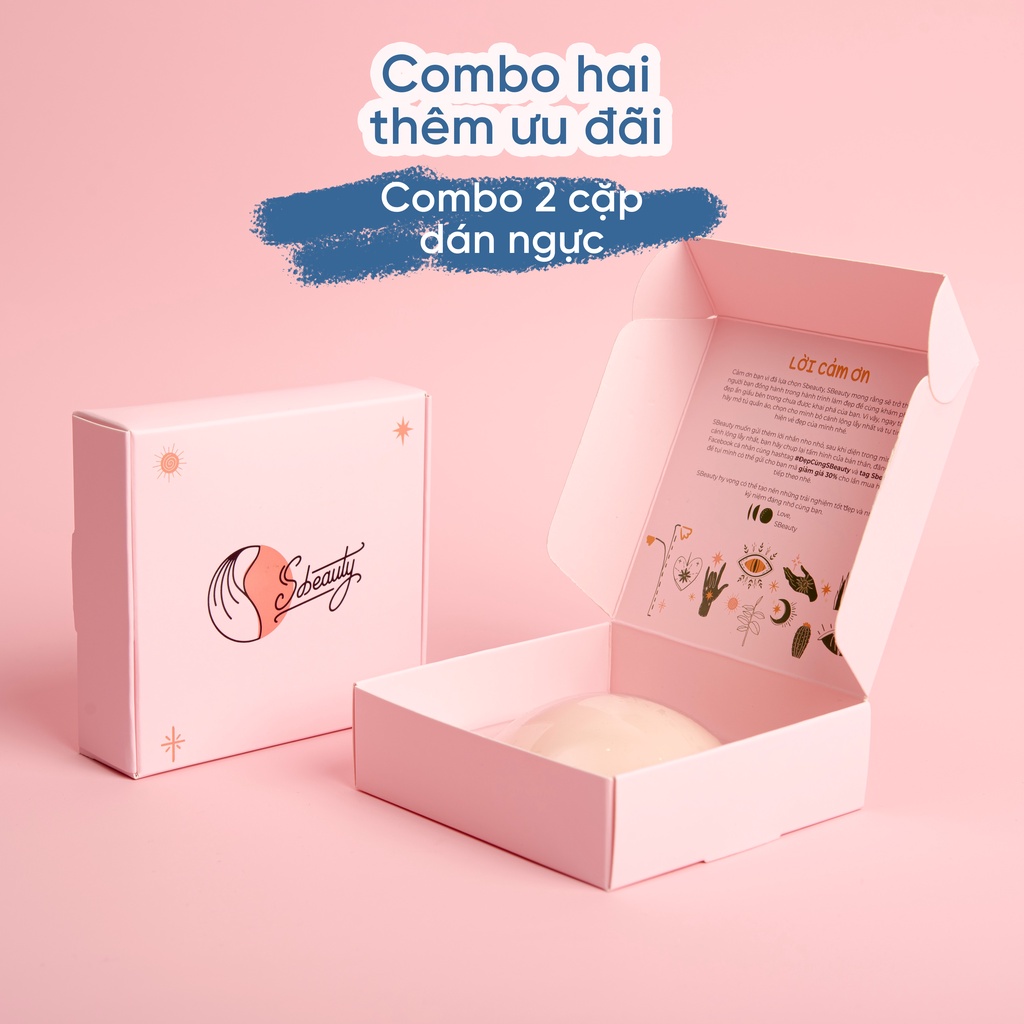 Combo 2 cặp miếng dán ngực silicon y tế tự thân Harriet an toàn cho da