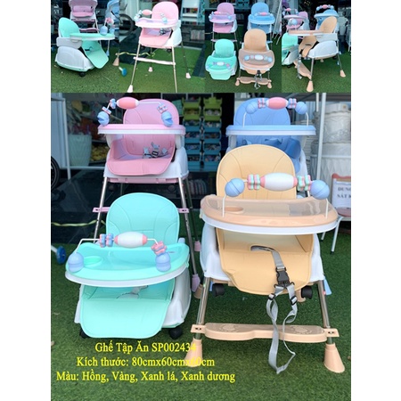 Ghế ăn dặm hanbei 3 cấp độ kèm đệm và bánh xe / Cody Baby C006 có đồ chơi