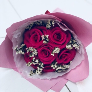Hoa giấy handmade-Bó hồng 6 bông