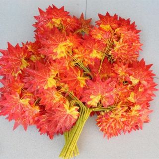 Cành lá phong đỏ làm cây giả 1 cành: 5 nhánh, 25 lá ,cao 65cm - Sẵn SLL - Cành Lá giả Làm Cây trang trí nhà cửa