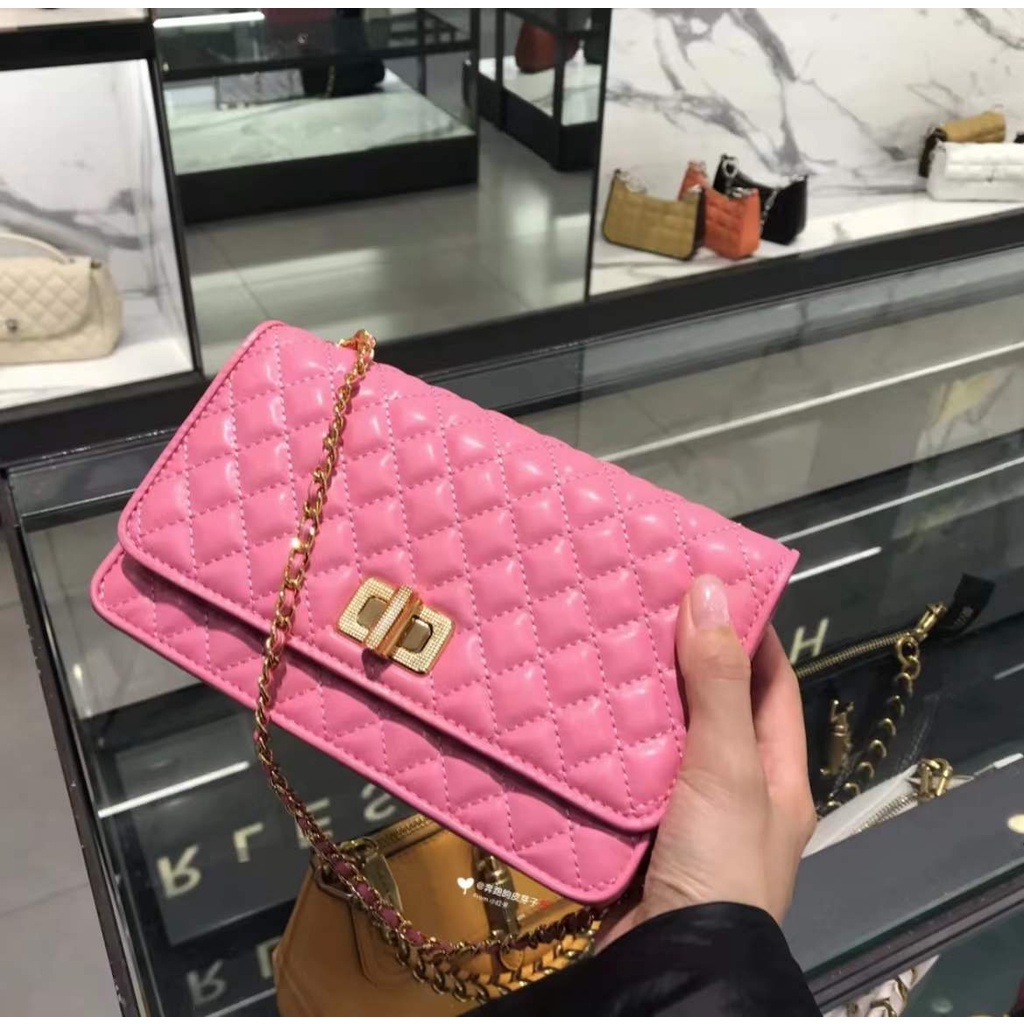 Túi Xách CK2 Thiết Kế Mới Cao Cấp Thời Trang Dành Cho Nữ70680973- 4 Túi Đeo Chéo Chuỗi Xích Kim Loại Hình Thoi Nhiều Màu Sắc Cổ Điển Thời Trang Cho Nữ