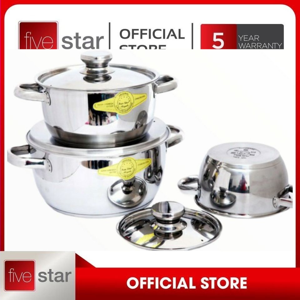 [ BẢO HÀNH 1 NĂM ] Bộ Nồi Inox Fivestar Cool 3 Chiếc ( tốt cho sức khỏe)